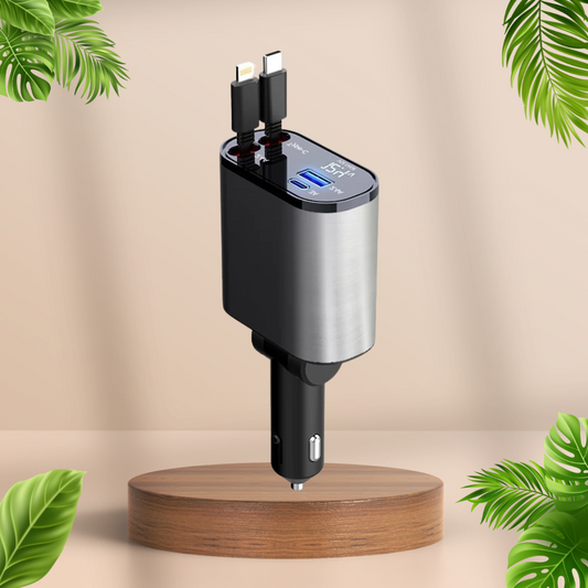 Retractable Car Charger 4 in 1 Fast Charging